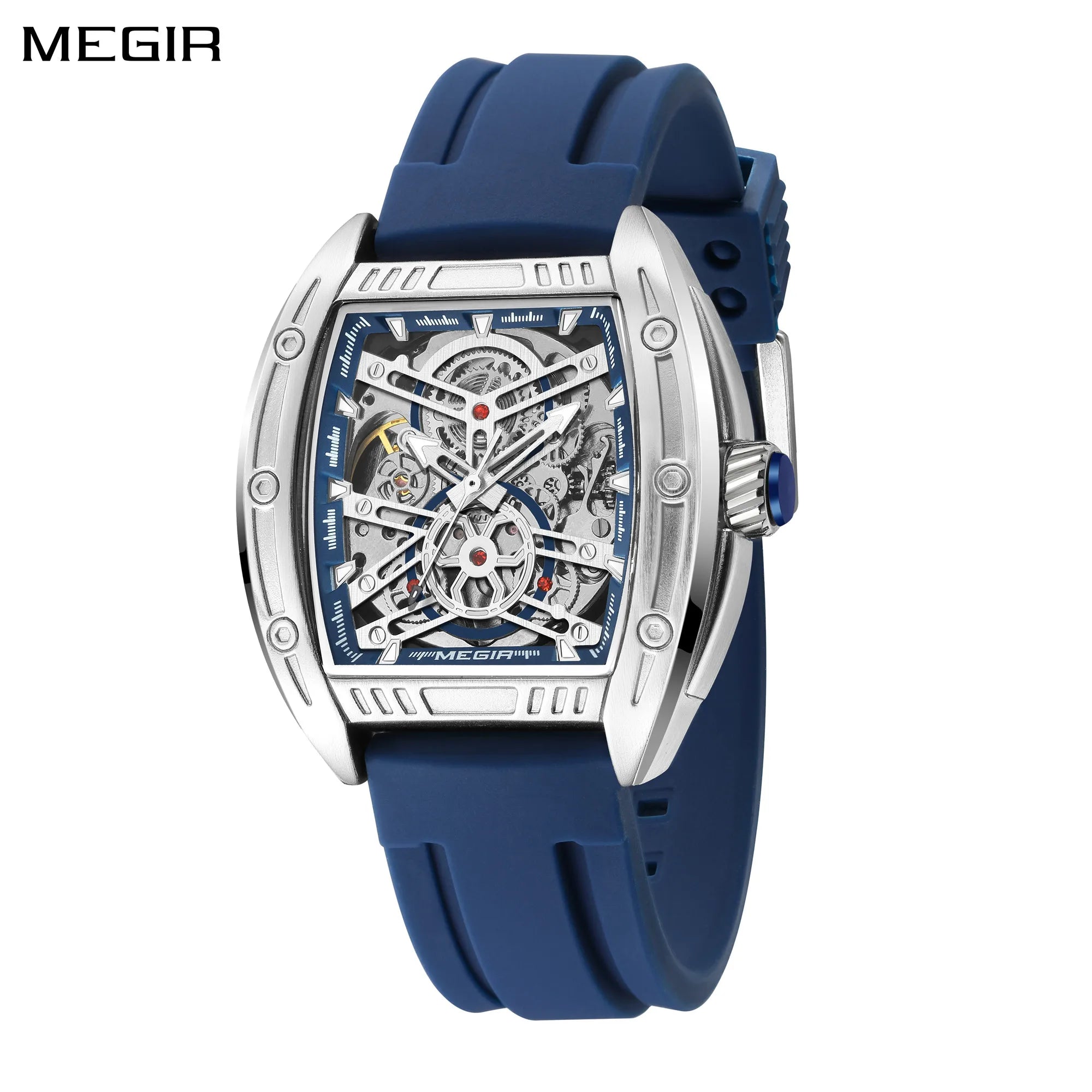 Machronis® – Sport Automatic Mechanical Watch for Men | Big Dial, Luminous, Waterproof, Luxury Silicone Strap