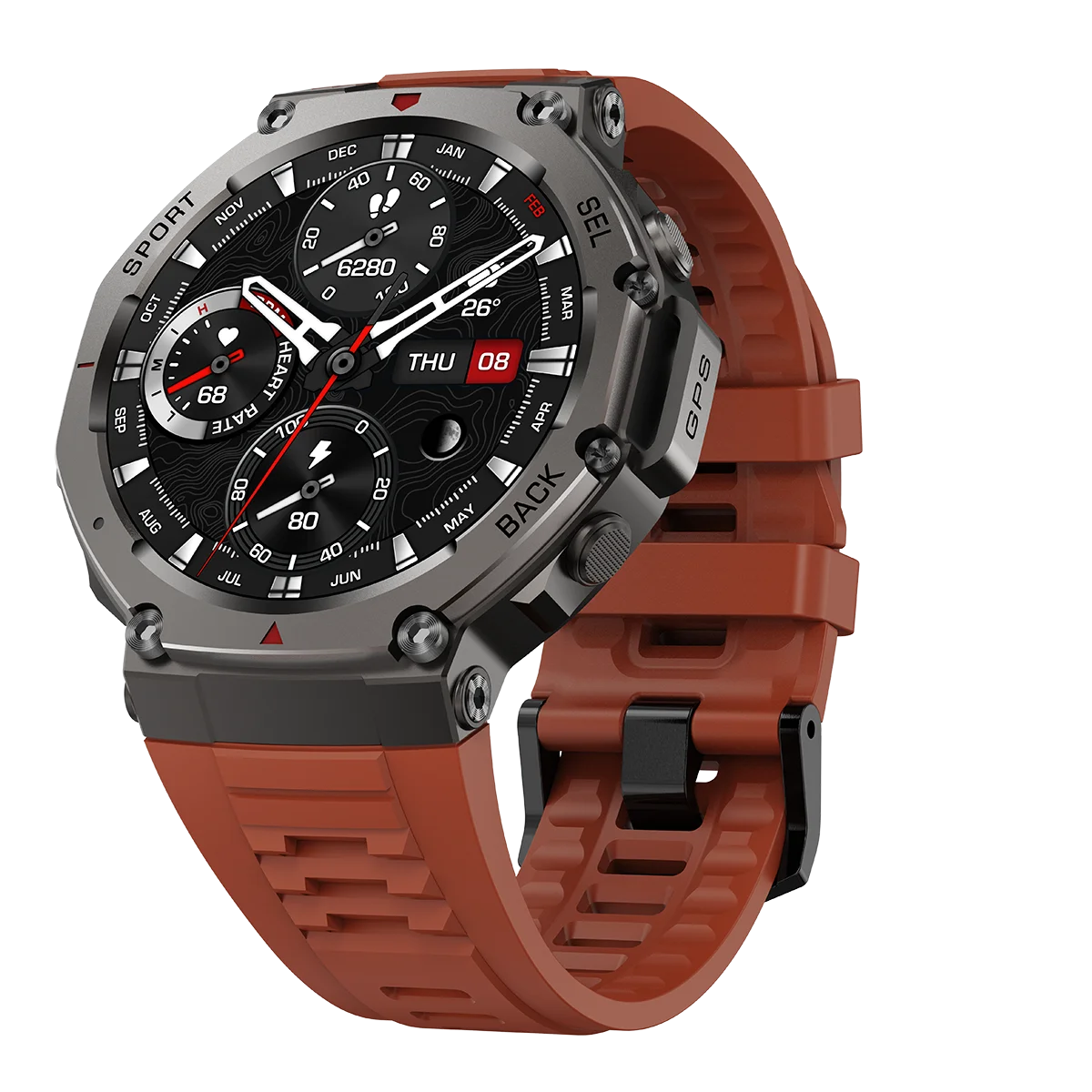 Rexon® – TitanWild | Military Outdoor Smartwatch with Dual-Band GPS, AMOLED & 5ATM Waterproof