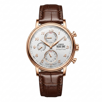 Helvetior® – Luxury Perpetual Calendar Automatic Watch for Men | Sapphire Glass, Multi-Function Dial, Swiss Inspired Design