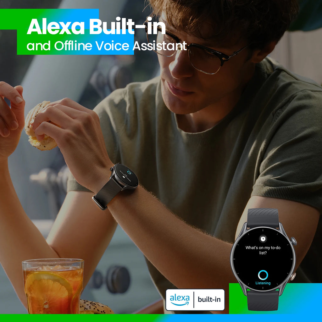 Zephys® – GTRon 3 | Smartwatch with GPS, Built-in Alexa, Zepp-Style OS & 150+ Sports Modes