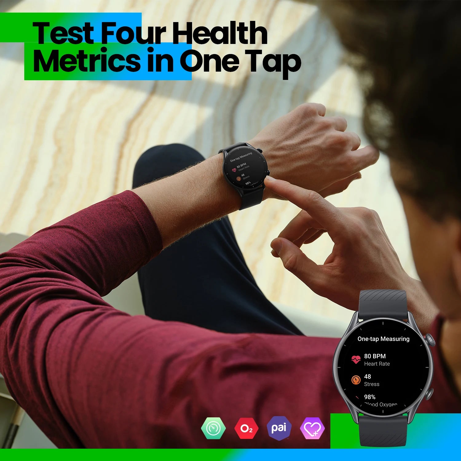 Zephys® – GTRon 3 | Smartwatch with GPS, Built-in Alexa, Zepp-Style OS & 150+ Sports Modes