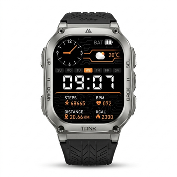 Ironvault® – Rugged Smartwatch with AMOLED AOD | Fitness Tracker, Bluetooth Call, 480mAh Battery, Waterproof (Men & Women)