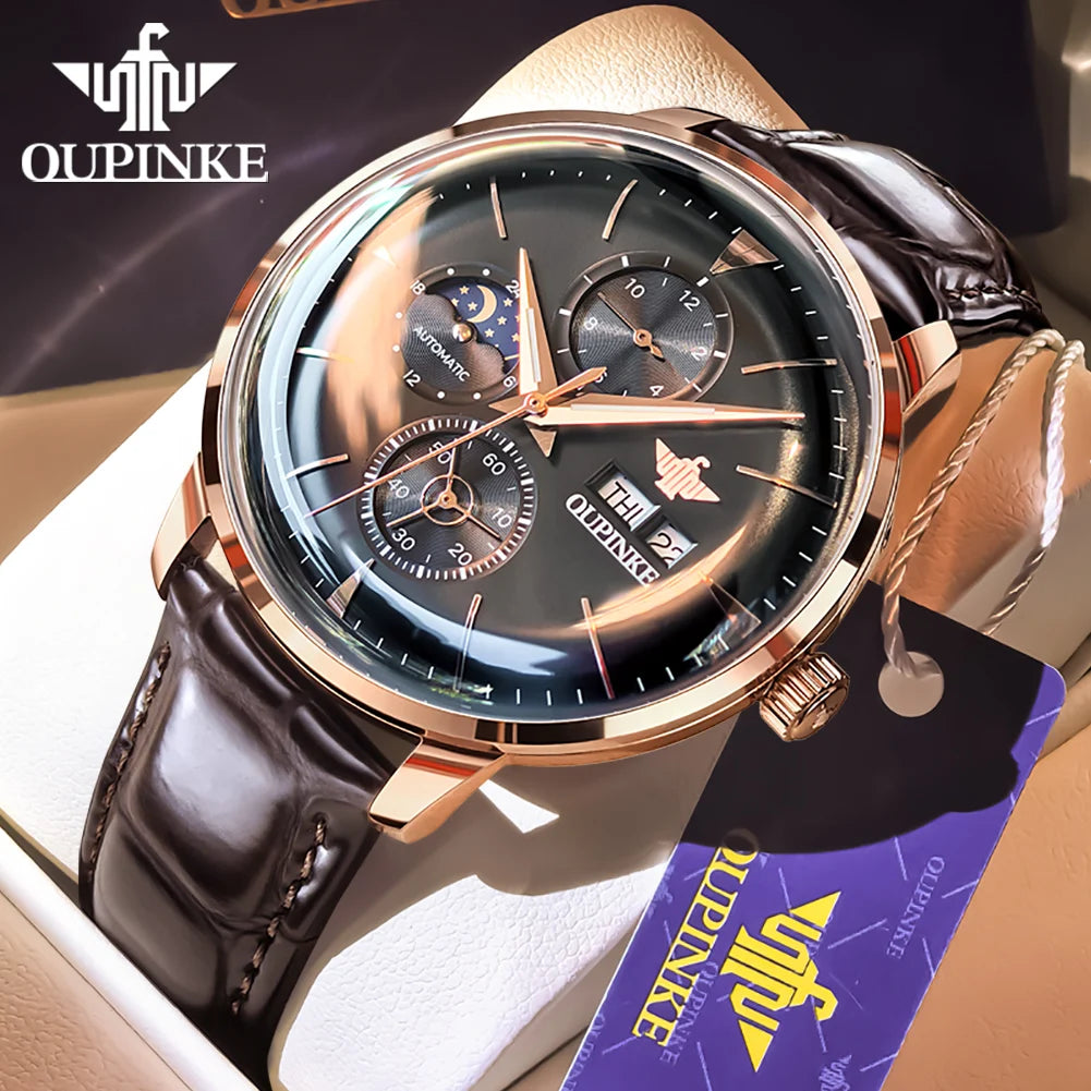 Eligon® – RegentAuto | Classic Men’s Mechanical Watch with Date, Luminous Hands & Waterproof Finish