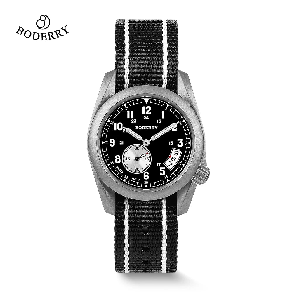 Tiravent® – Titanium Field Quartz Watch for Men | 38MM, Luminous Dial, 100M Waterproof, Military Sport Business Style