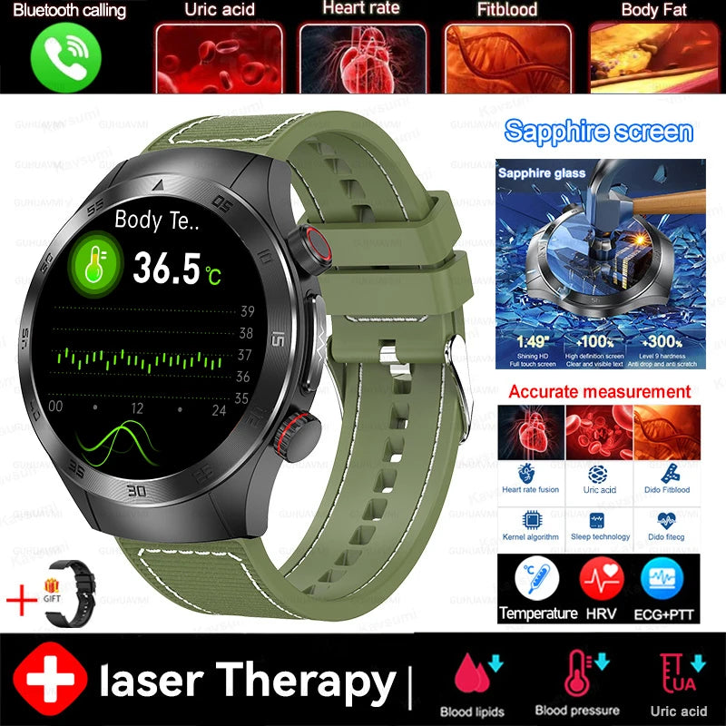 Veltrix® – Corelase X | Biomedical Smartwatch with Uric Acid & Body Fat Tracking, Laser Therapy, ECG+PPG & Bluetooth Calling