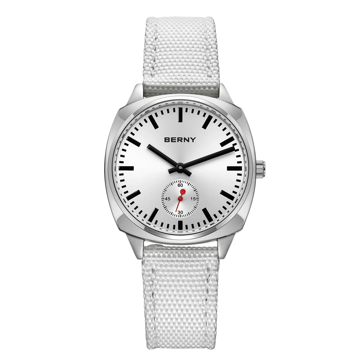 Isalora® – Ice Blue Pillow Quartz Watch for Women | Canvas Strap, Casual Railway Style, Versatile Daily Wear