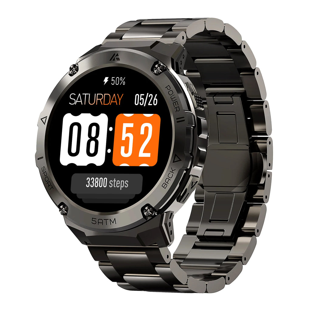 Durovia® – Altiron T3E | Men’s Outdoor GPS Smartwatch with Altimeter, Compass, Stainless Steel Case, AMOLED & IP69K Waterproofing