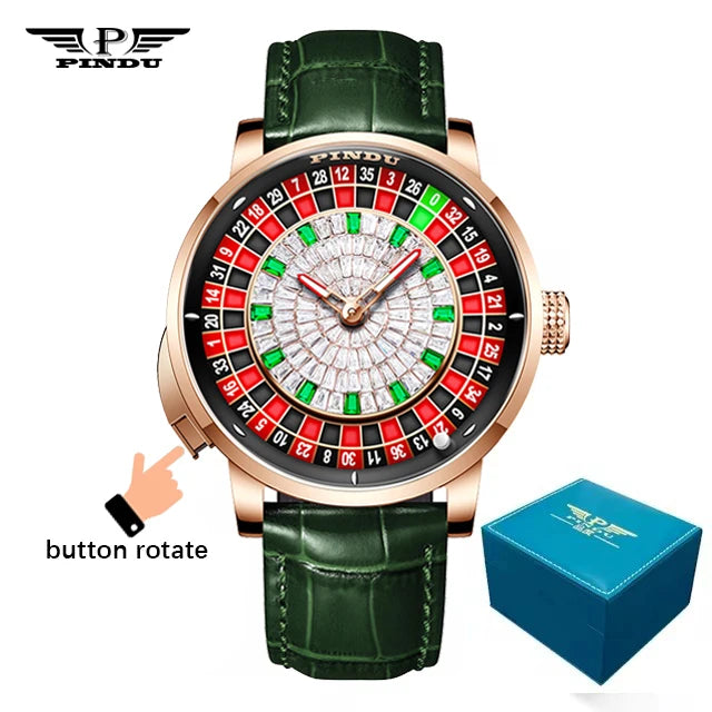 Vornyx® – Roulentis 42 | NH35A Mechanical Watch with Russian Roulette Dial, Diamond Markers & Sapphire Crystal