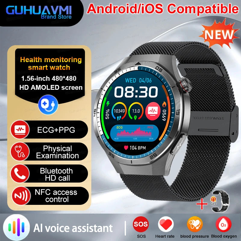 Healtrix® – BioScan 5 | 5-in-1 Health Smartwatch with Uric Acid, Blood Lipid, BP, Sleep Monitor & Bluetooth Call