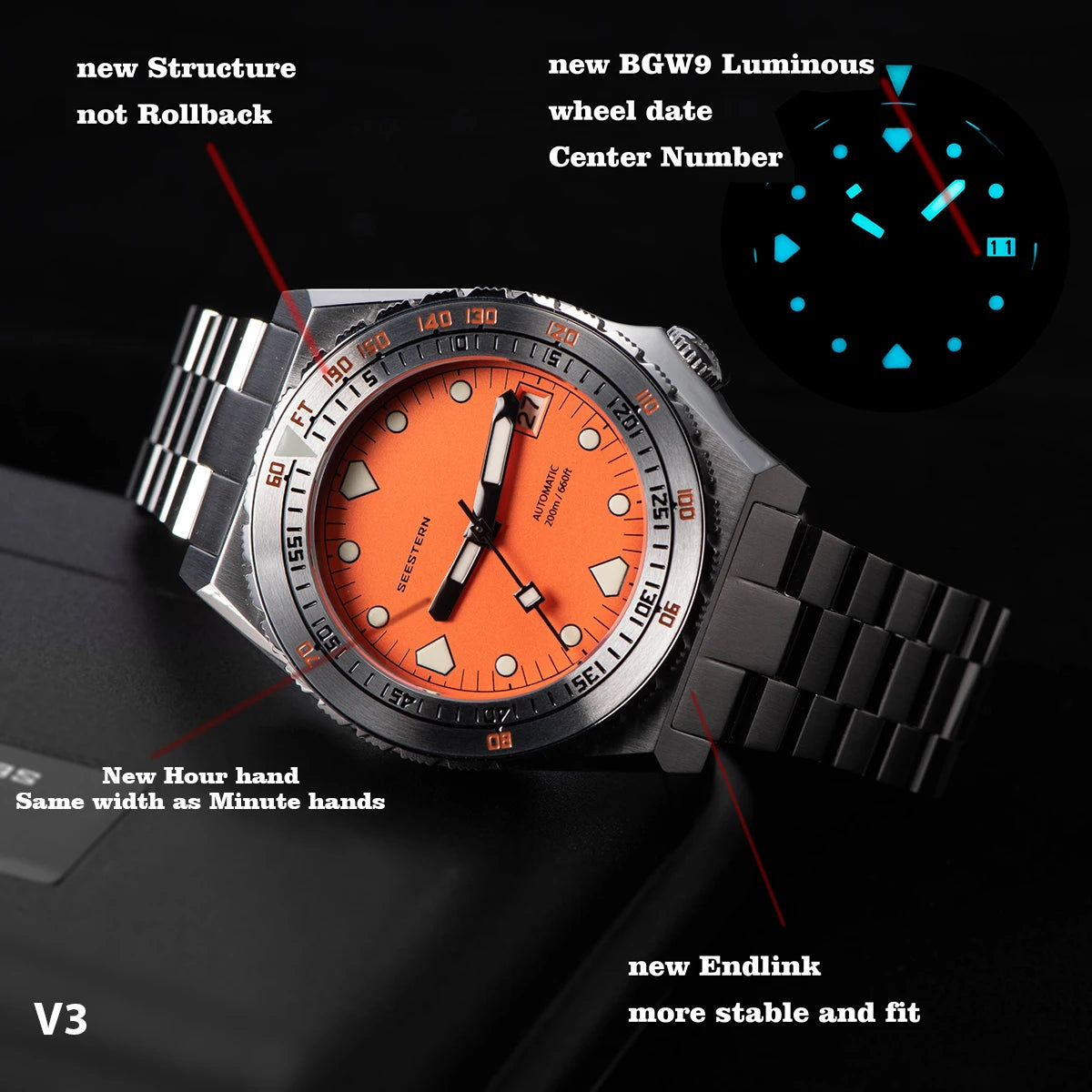 Maridive® – Men's Automatic Diver Watch | NH35 Movement, Ceramic Bezel, Sapphire, Luminous, Jubilee Bracelet, 600T Retro Style