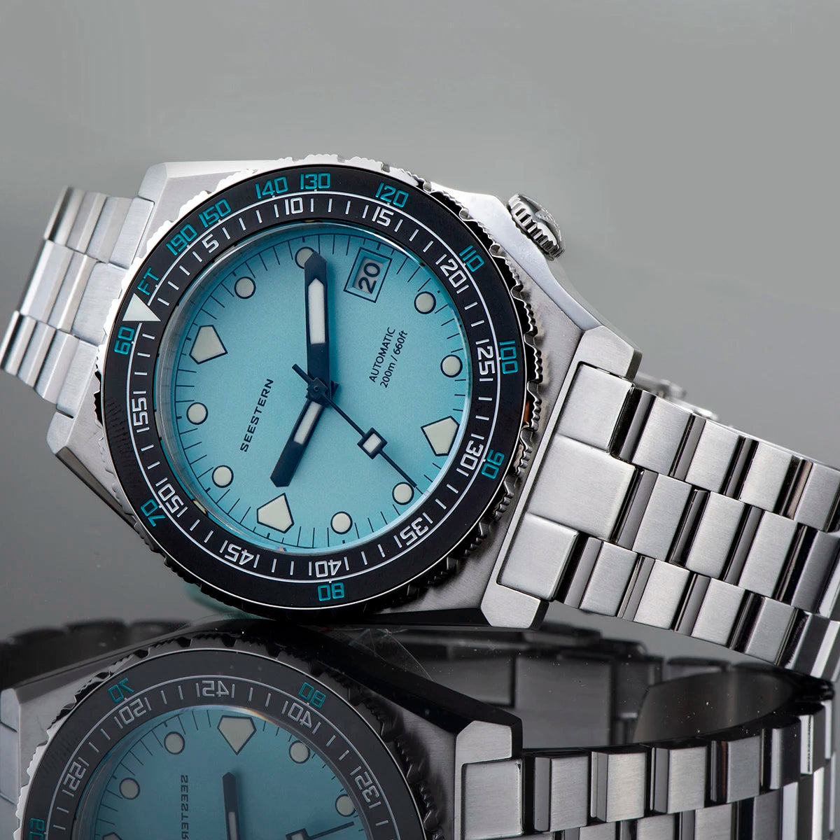 Maridive® – Men's Automatic Diver Watch | NH35 Movement, Ceramic Bezel, Sapphire, Luminous, Jubilee Bracelet, 600T Retro Style