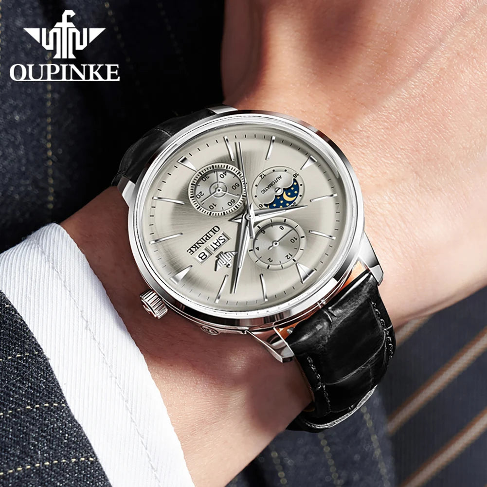 Eligon® – RegentAuto | Classic Men’s Mechanical Watch with Date, Luminous Hands & Waterproof Finish