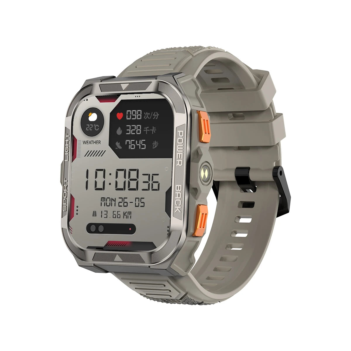Trailcore® – Rugged Outdoor Smartwatch | GPS Positioning, 1.91" Display, 900mAh Battery, Built-in Flashlight
