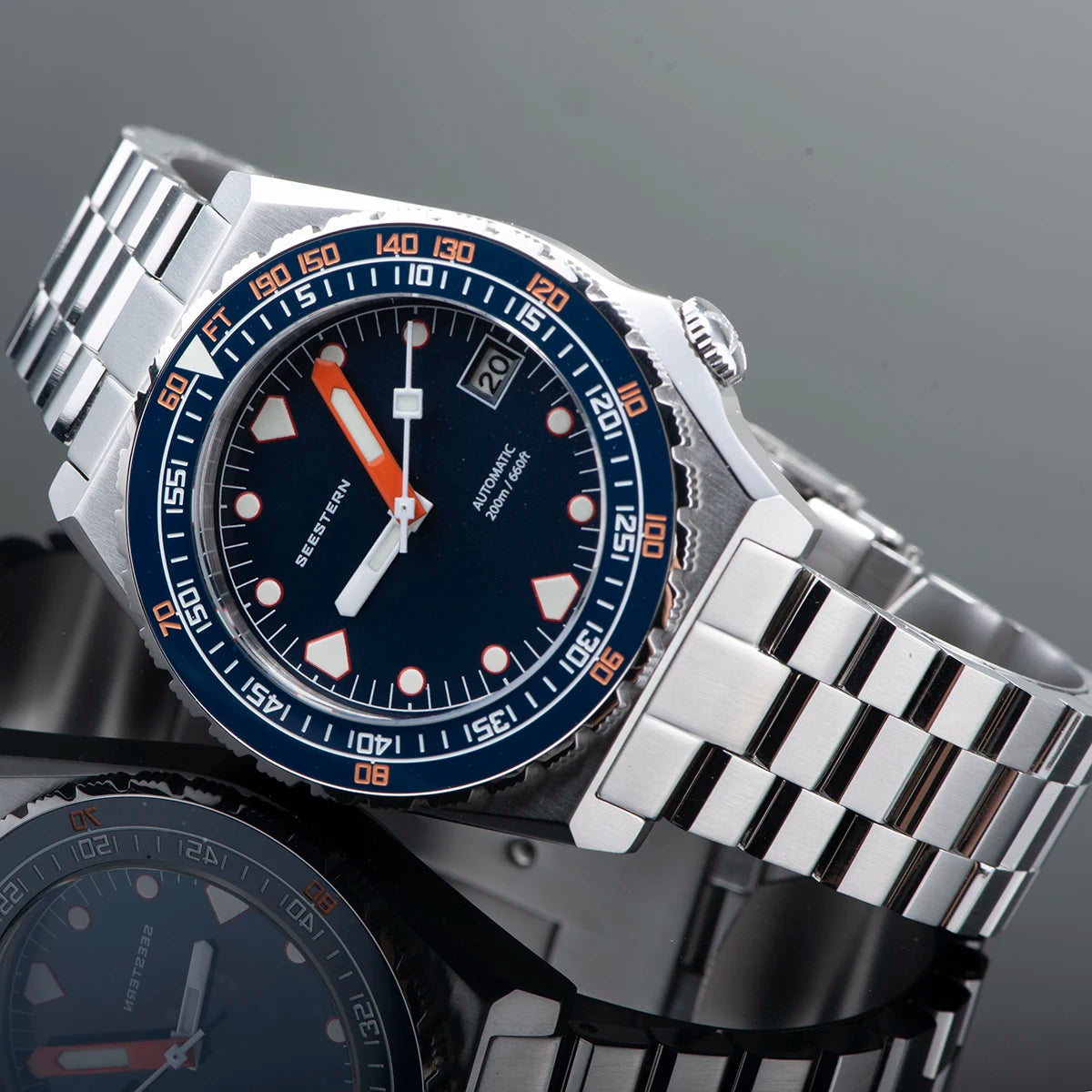 Maridive® – Men's Automatic Diver Watch | NH35 Movement, Ceramic Bezel, Sapphire, Luminous, Jubilee Bracelet, 600T Retro Style