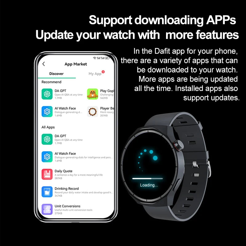 Dynatek® – Smartwatch with AMOLED, 2GB ROM | Local Video, Custom Dials, NFC, Heart Rate & SpO₂ Monitor