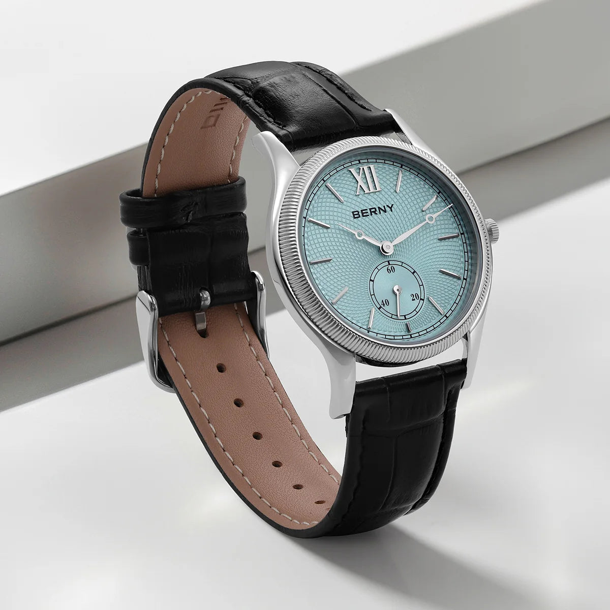 Eslenza® – Gentralis Ultra | Ultra-Thin Quartz Dress Watch for Men with Leather Band & Classic Stainless Steel Elegance
