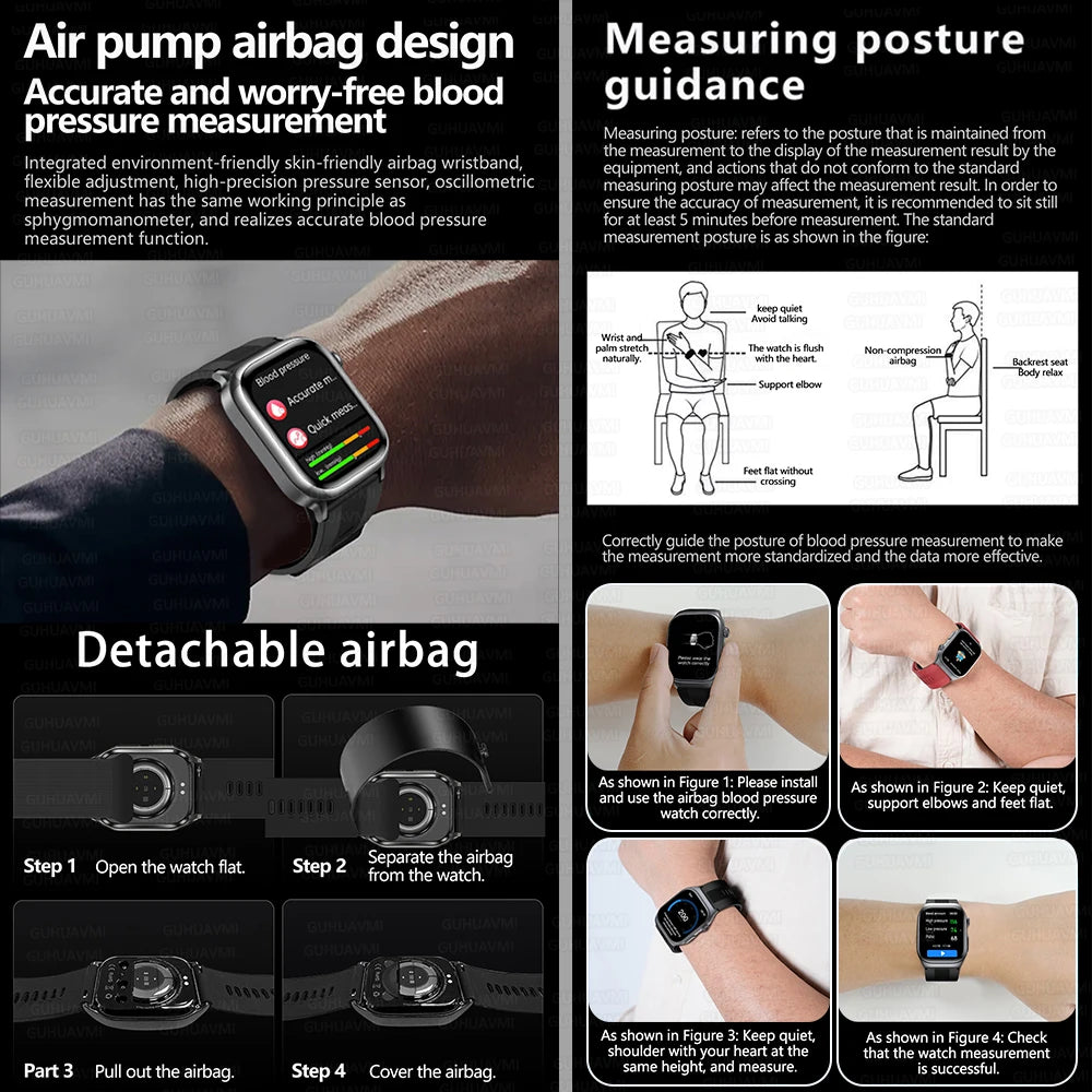 Bioquantix® – Smart Health Tracker Watch | ECG+PPG, Uric Acid & Body Fat, Laser Therapy, Bluetooth