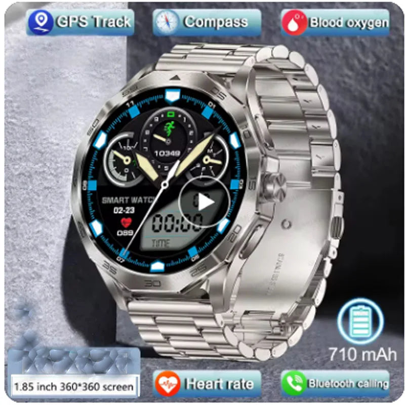 TechNavis® – Smartwatch for Men | GPS, 710mAh Long Battery, Bluetooth HD Call, Multi-Device Compatible