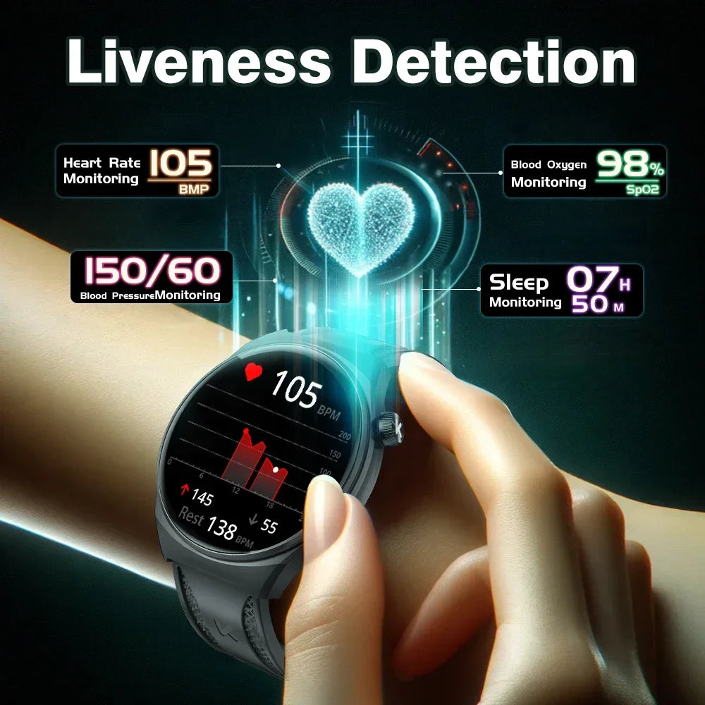 Cardionex® – Smartwatch with 100+ Sport Modes | 1.43" AMOLED, Bluetooth Call, IP68, Heart Rate, BP & SpO₂ Monitor