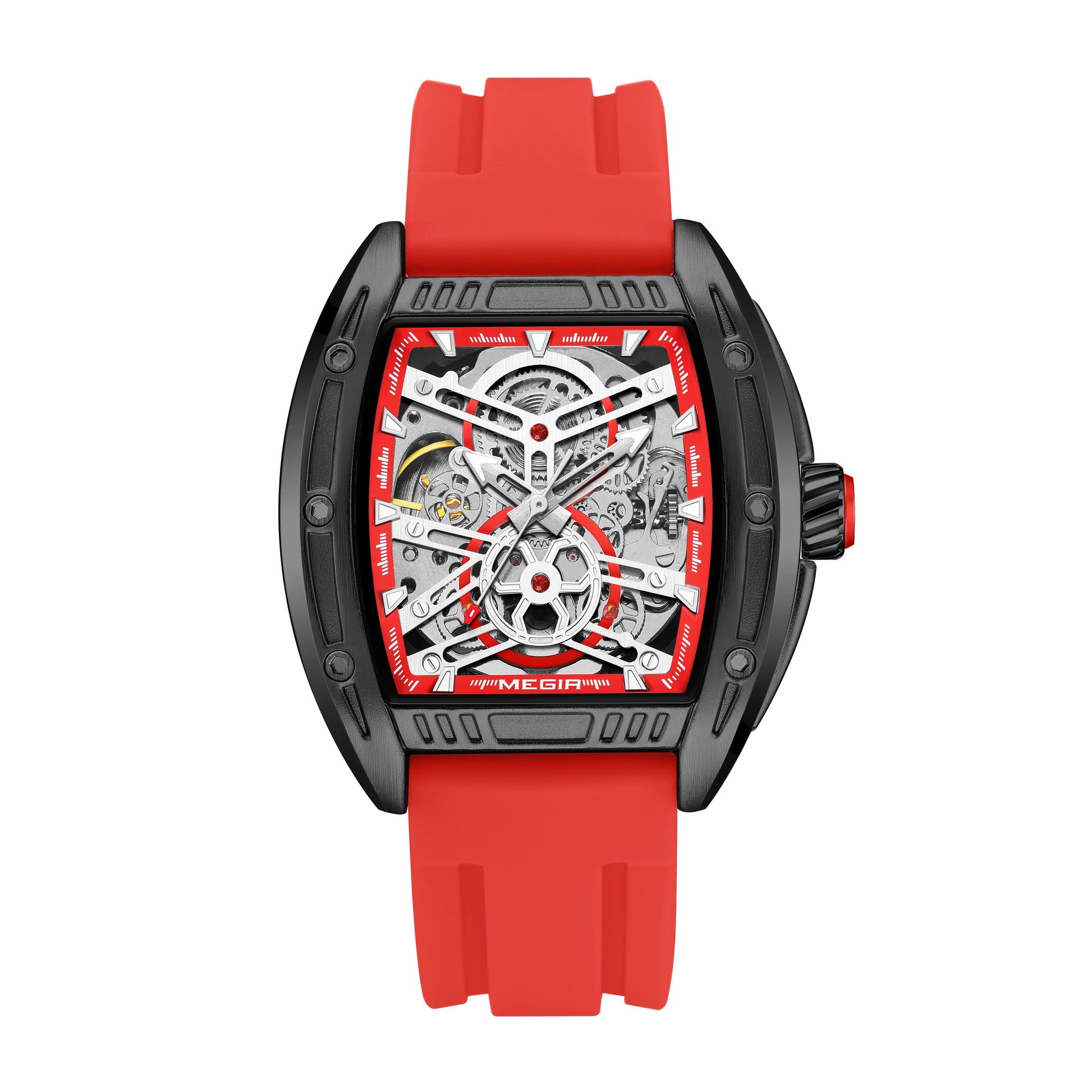 Machronis® – Sport Automatic Mechanical Watch for Men | Big Dial, Luminous, Waterproof, Luxury Silicone Strap