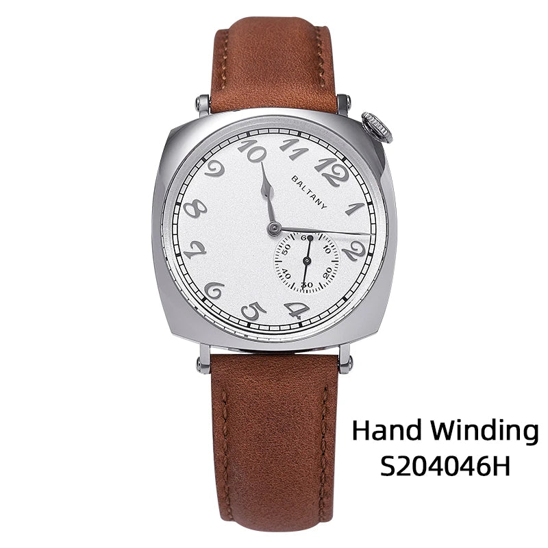 Morvéra® – Cadré 1921 | Vintage Square Mechanical Watch with Cockeyed Salmon Dial & Seagull 1701 Movement – Art Deco Elegance