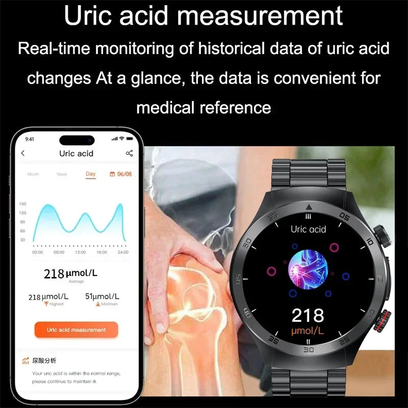 Veltrix® – Corelase X | Biomedical Smartwatch with Uric Acid & Body Fat Tracking, Laser Therapy, ECG+PPG & Bluetooth Calling