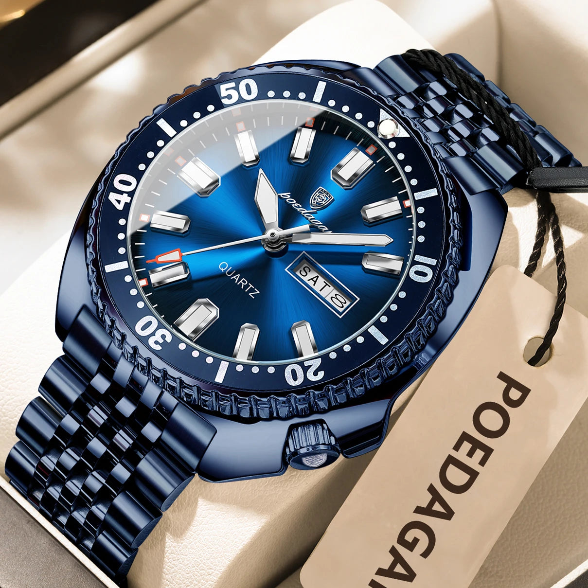 Stelvorn® – Business Sport Quartz Watch for Men | Date & Week Display, Luminous, Waterproof, Stainless Steel