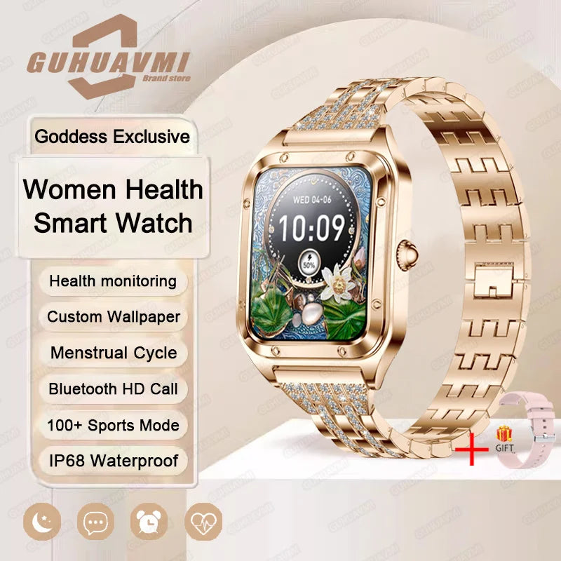 Sylphine® – Ultra Thin Luxury Smartwatch for Women | Full Touch, Heart Rate, Waterproof, Fitness & Wellness Tracker
