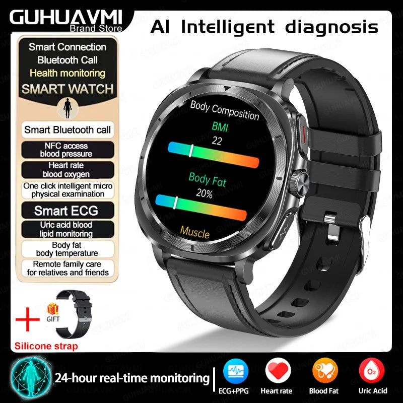 Vitaluxe® – BioCore 7 | Advanced Smartwatch for Blood Fat, Blood Pressure, Body Analysis & ECG+PPG Health Tracking