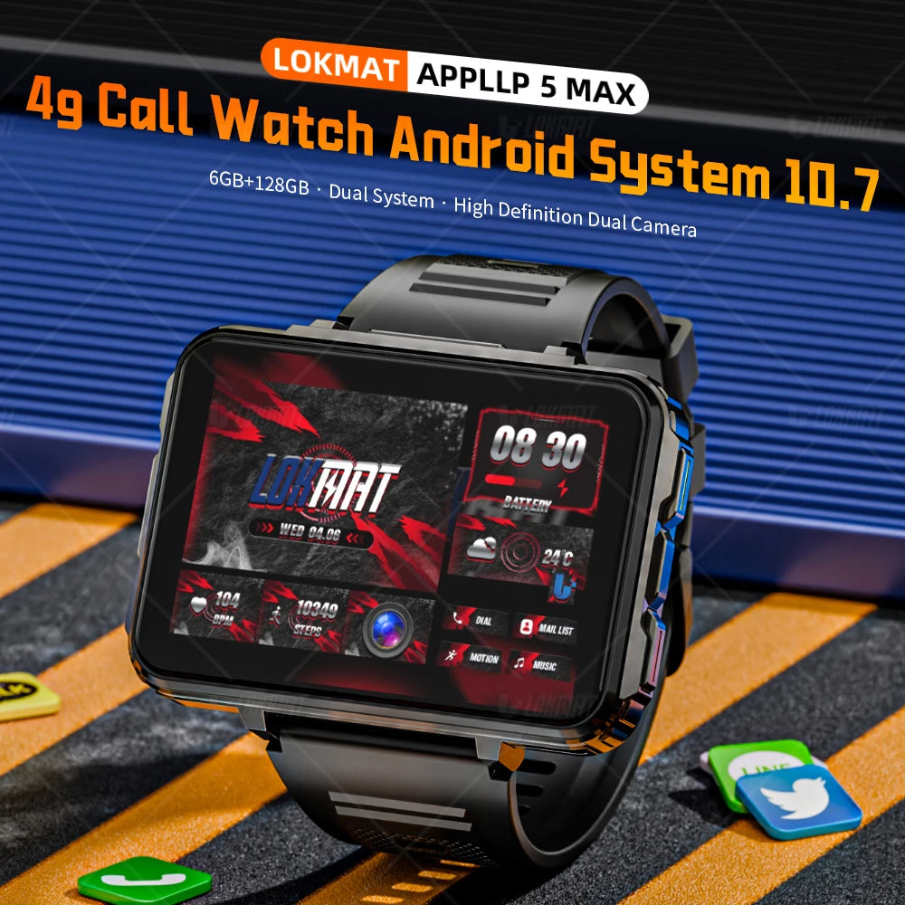 Visiogon® – Android Smartwatch Phone with Dual Camera | 4G SIM, WiFi, Flashlight, Big Screen, Gaming & Calling Support