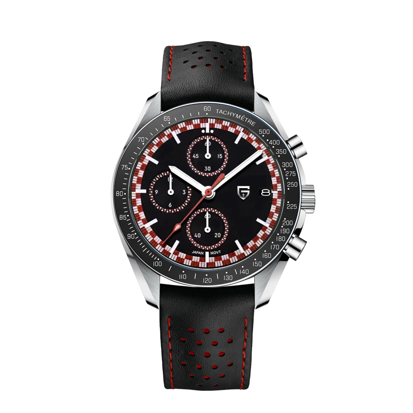 Pagaro Style® – Racing Chronograph Sport Quartz Men’s Watch, Japan VK67 Movement, AR Sapphire Crystal