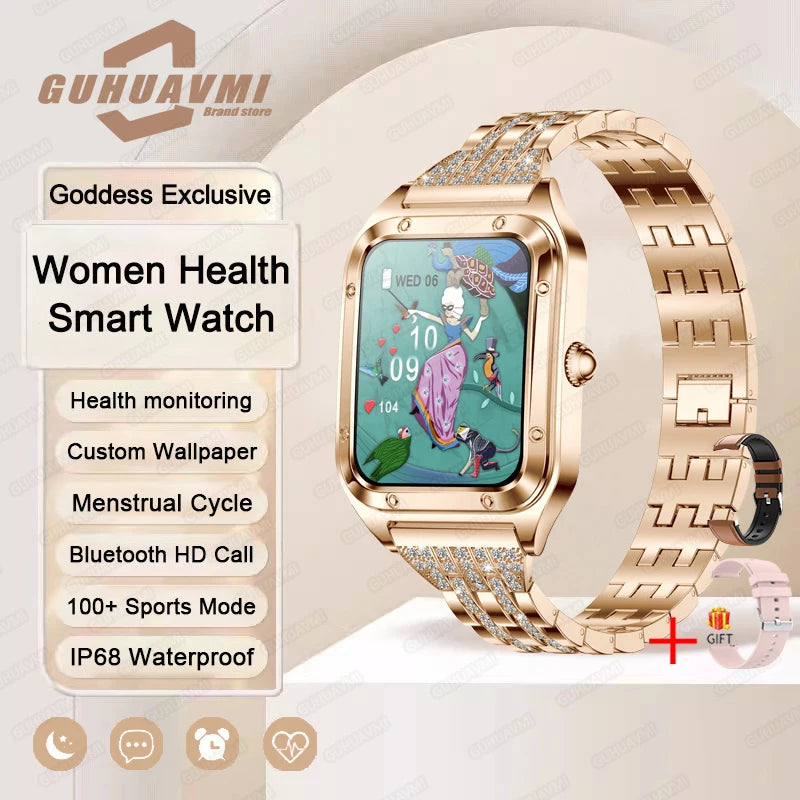 Sylphine® – Ultra Thin Luxury Smartwatch for Women | Full Touch, Heart Rate, Waterproof, Fitness & Wellness Tracker