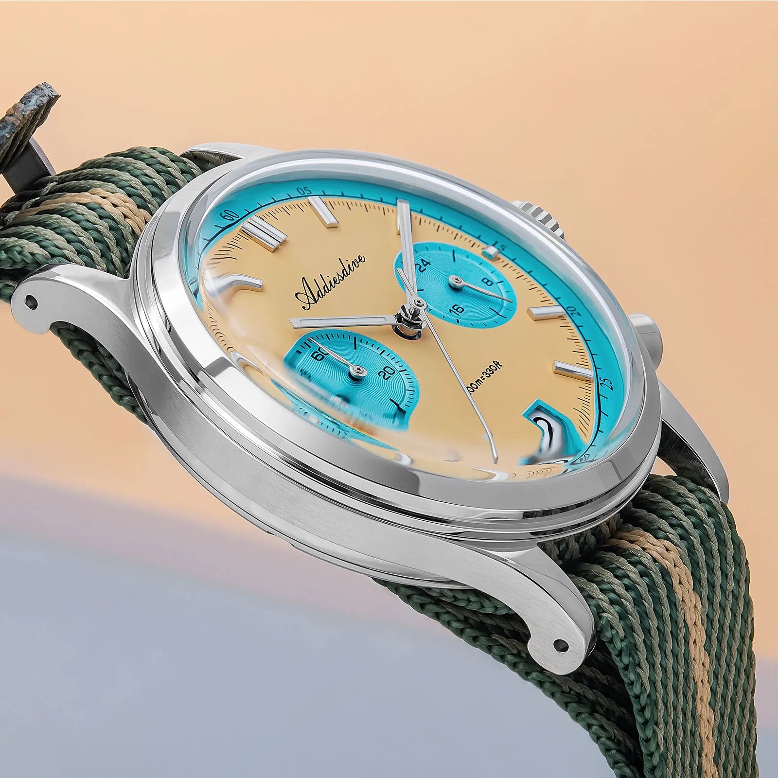 Rhevaron® – Compact Chronograph Quartz Watch for Men | 38MM, VK64 Movement, AR Coated Glass, Waterproof Sport Design