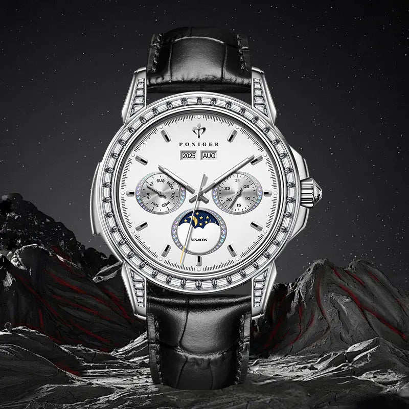 Arkenzo® – LumiEdge | Automatic Men’s Watch with Diamond-Like Bezel, Stainless Steel Frame & Waterproof Body