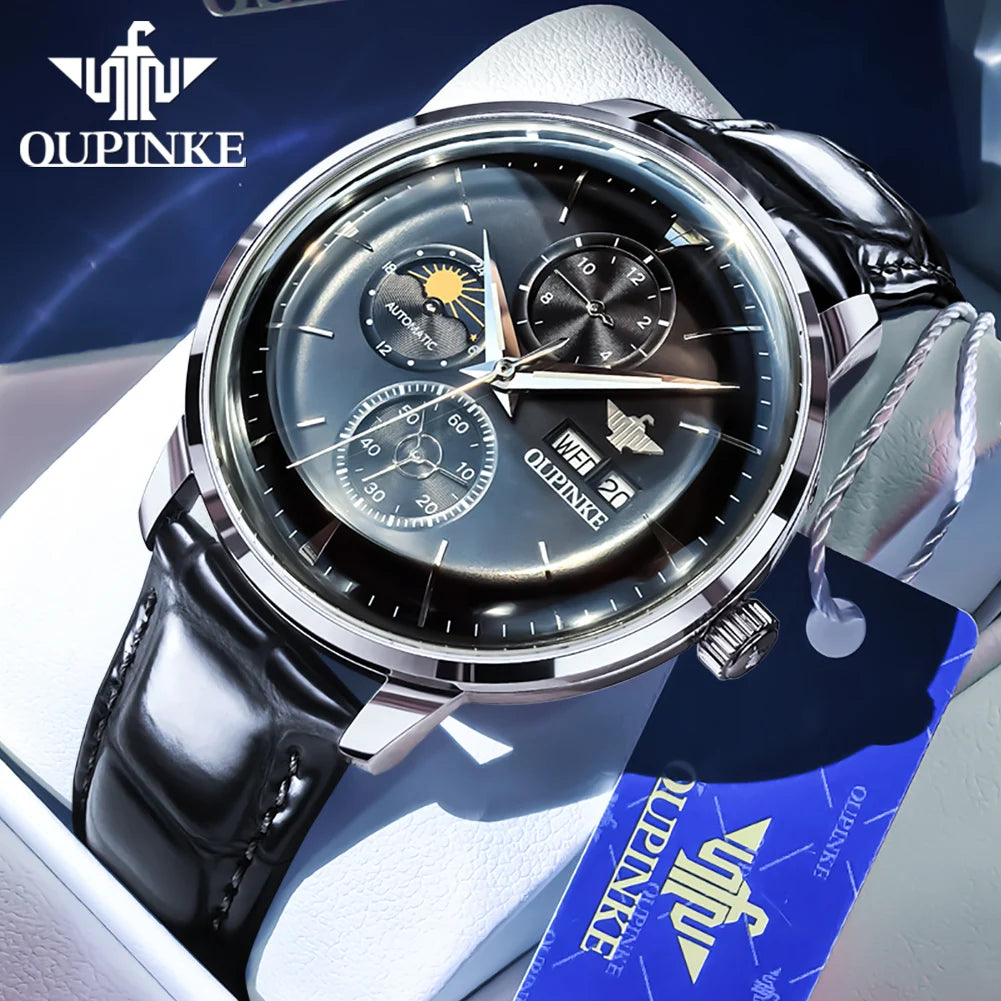 Eligon® – RegentAuto | Classic Men’s Mechanical Watch with Date, Luminous Hands & Waterproof Finish