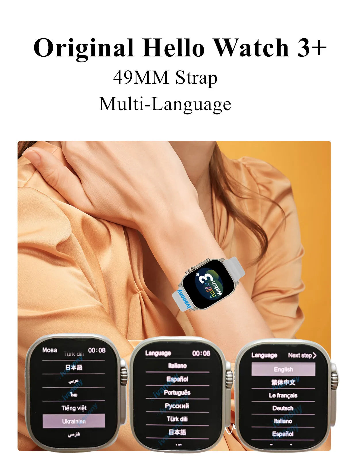 Synvora® – HaloVerse 3U | 49mm AI Smartwatch with ChatGPT, Voice Assistant, App Notifications, Bluetooth Calling & Dual-Core Power