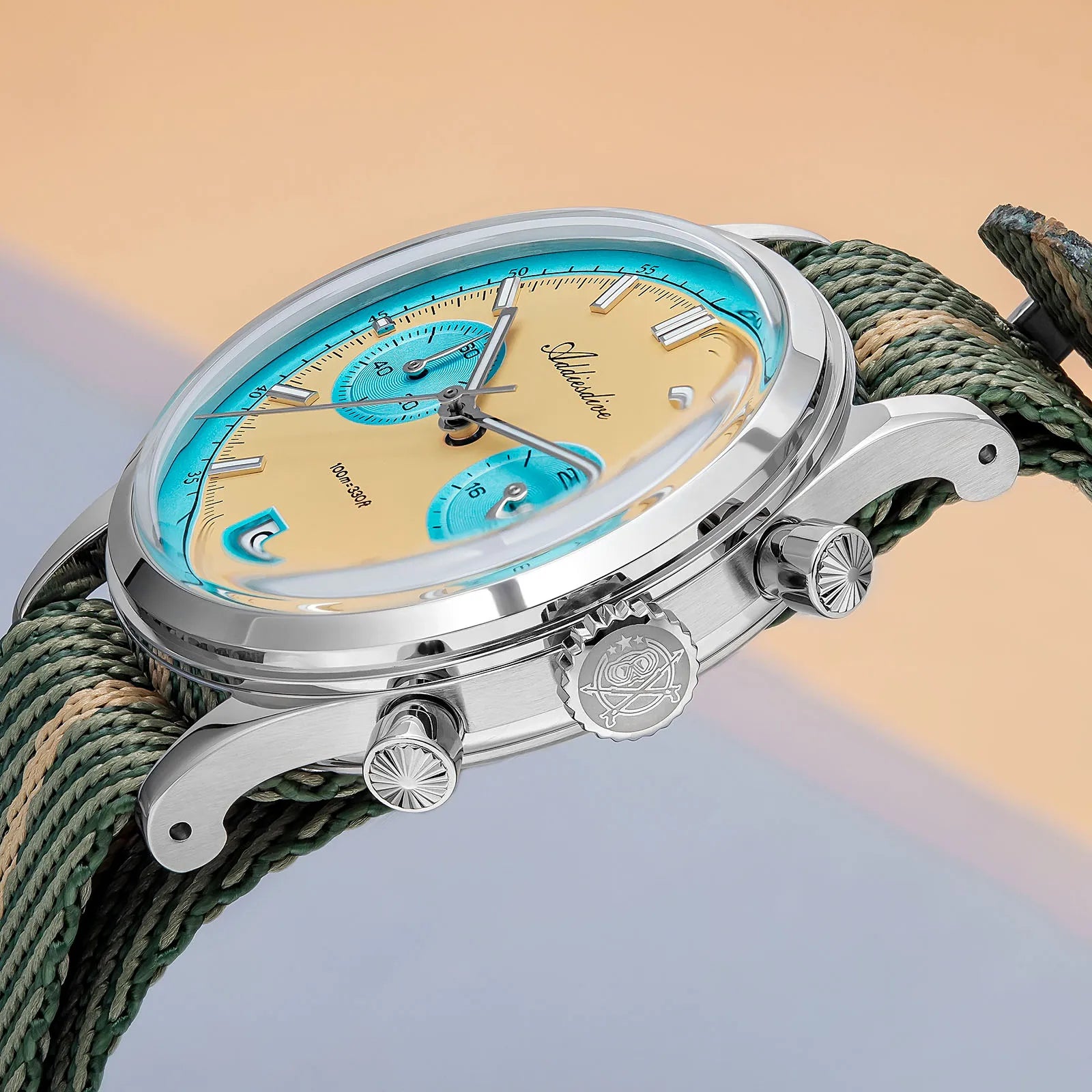 Rhevaron® – Compact Chronograph Quartz Watch for Men | 38MM, VK64 Movement, AR Coated Glass, Waterproof Sport Design
