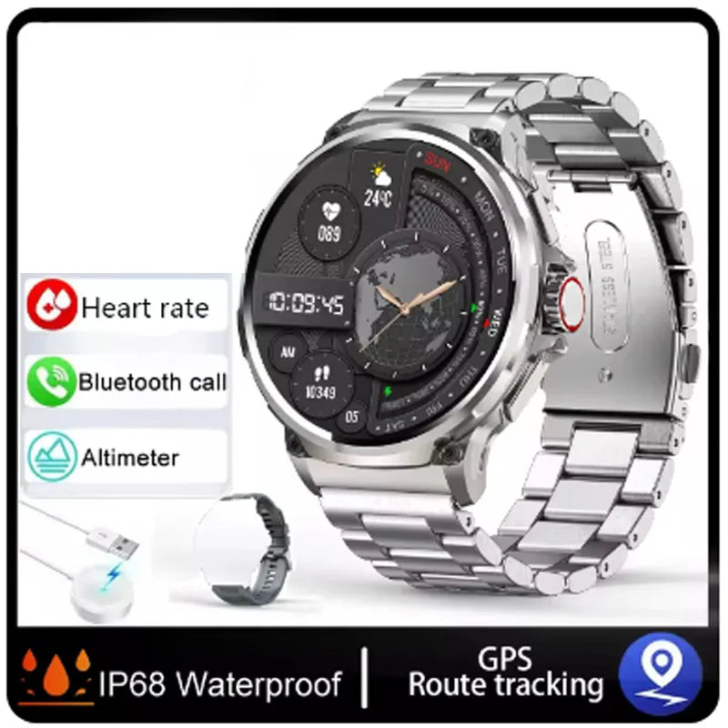 TechNavis® – Smartwatch for Men | GPS, 710mAh Long Battery, Bluetooth HD Call, Multi-Device Compatible