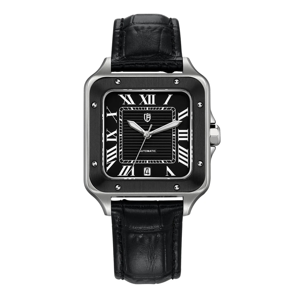 Montragin® – Tank Style Automatic Mechanical Watch for Men | Miyota 8215, Sapphire AR, Luminous, 10ATM Waterproof