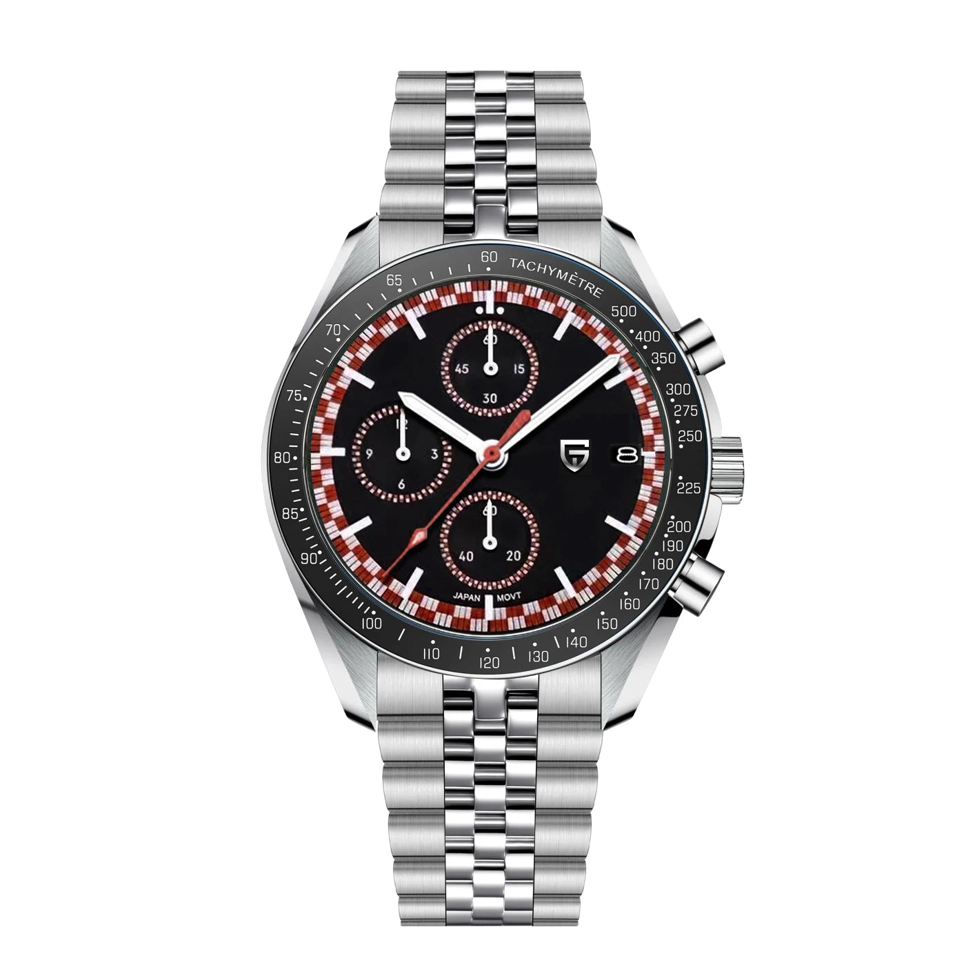 Pagaro Style® – Racing Chronograph Sport Quartz Men’s Watch, Japan VK67 Movement, AR Sapphire Crystal