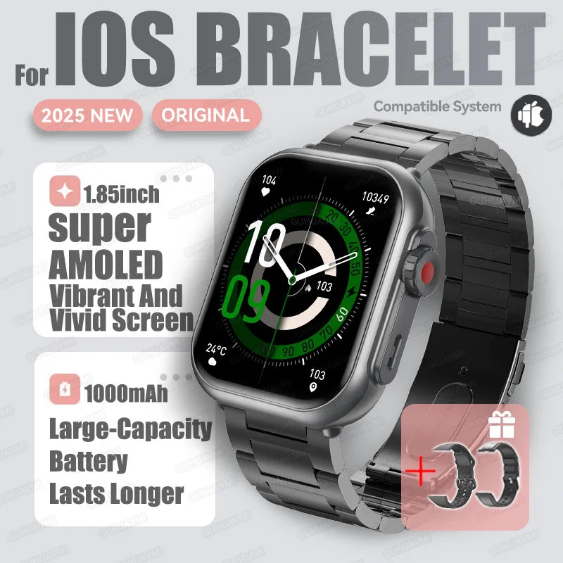 Nexoria® – Unisex Smartwatch with 1.85" AMOLED | Full Touch, Bluetooth Call, IP68 Waterproof, Sleek & Modern Design