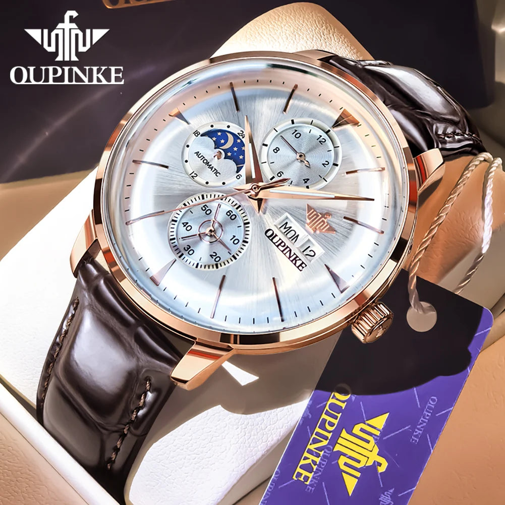 Eligon® – RegentAuto | Classic Men’s Mechanical Watch with Date, Luminous Hands & Waterproof Finish