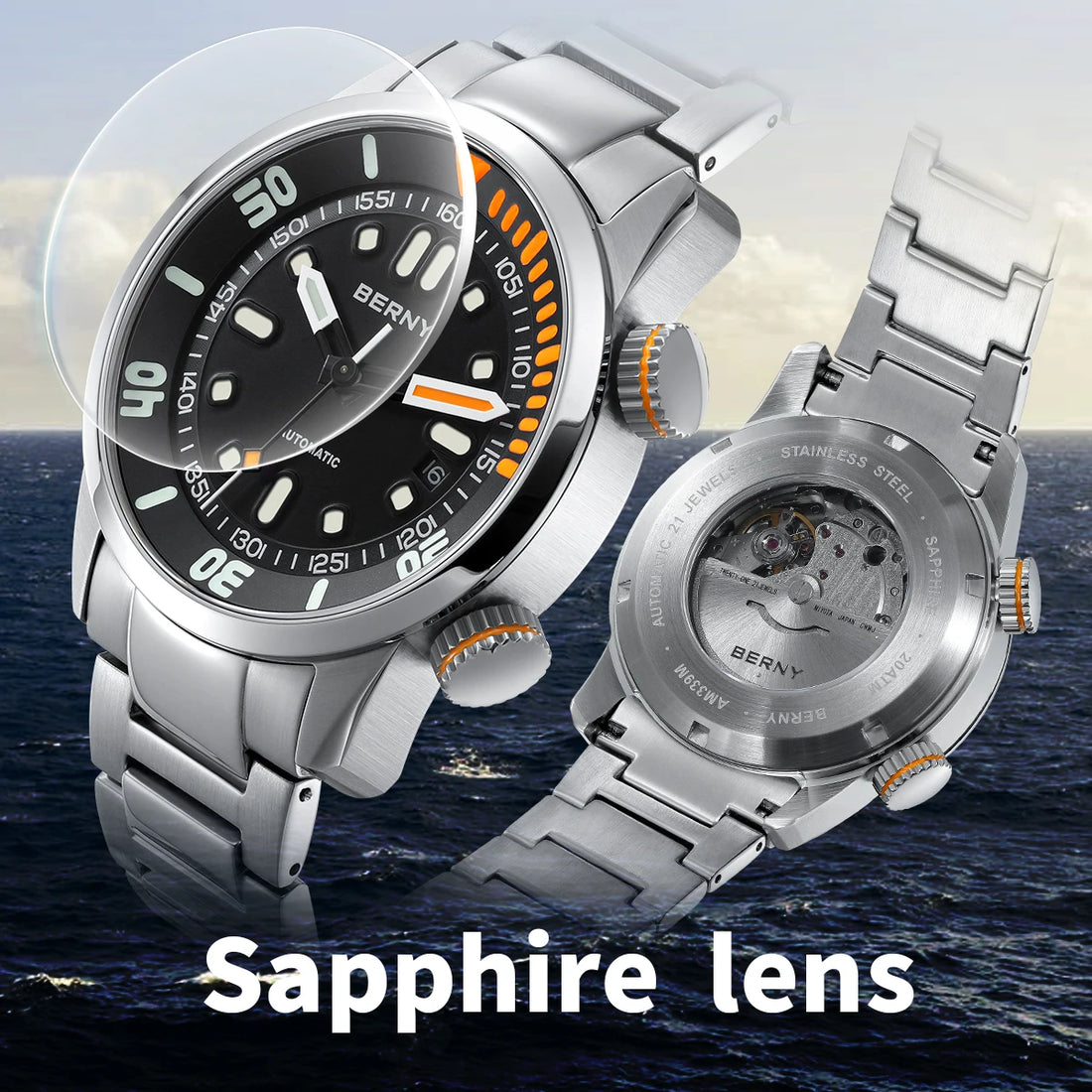 Nautivus® – Automatic Dive Watch for Men | 20ATM Waterproof, Sapphire Crystal, Super Luminous, Original Sport Design