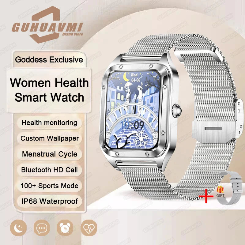 Sylphine® – Ultra Thin Luxury Smartwatch for Women | Full Touch, Heart Rate, Waterproof, Fitness & Wellness Tracker