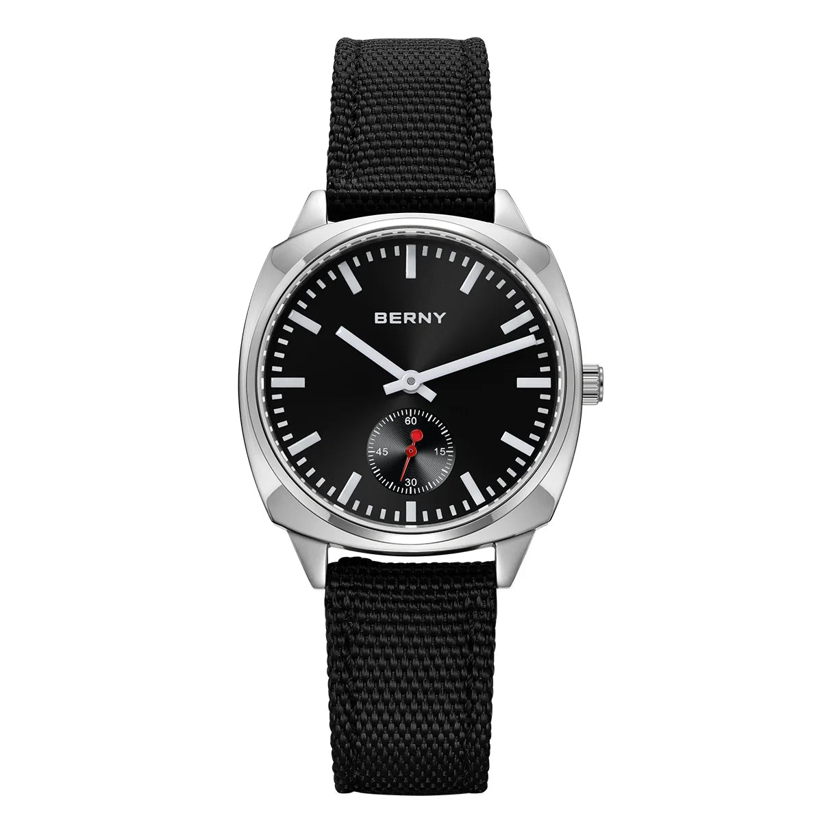 Isalora® – Ice Blue Pillow Quartz Watch for Women | Canvas Strap, Casual Railway Style, Versatile Daily Wear
