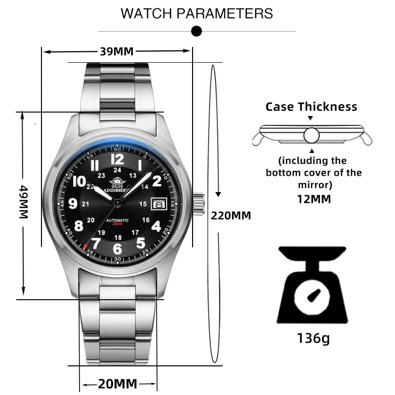 Nautronox® – Luxury Diver Automatic Watch for Men | NH35A Movement, Sapphire Glass, 200M Waterproof, Luminous Dial