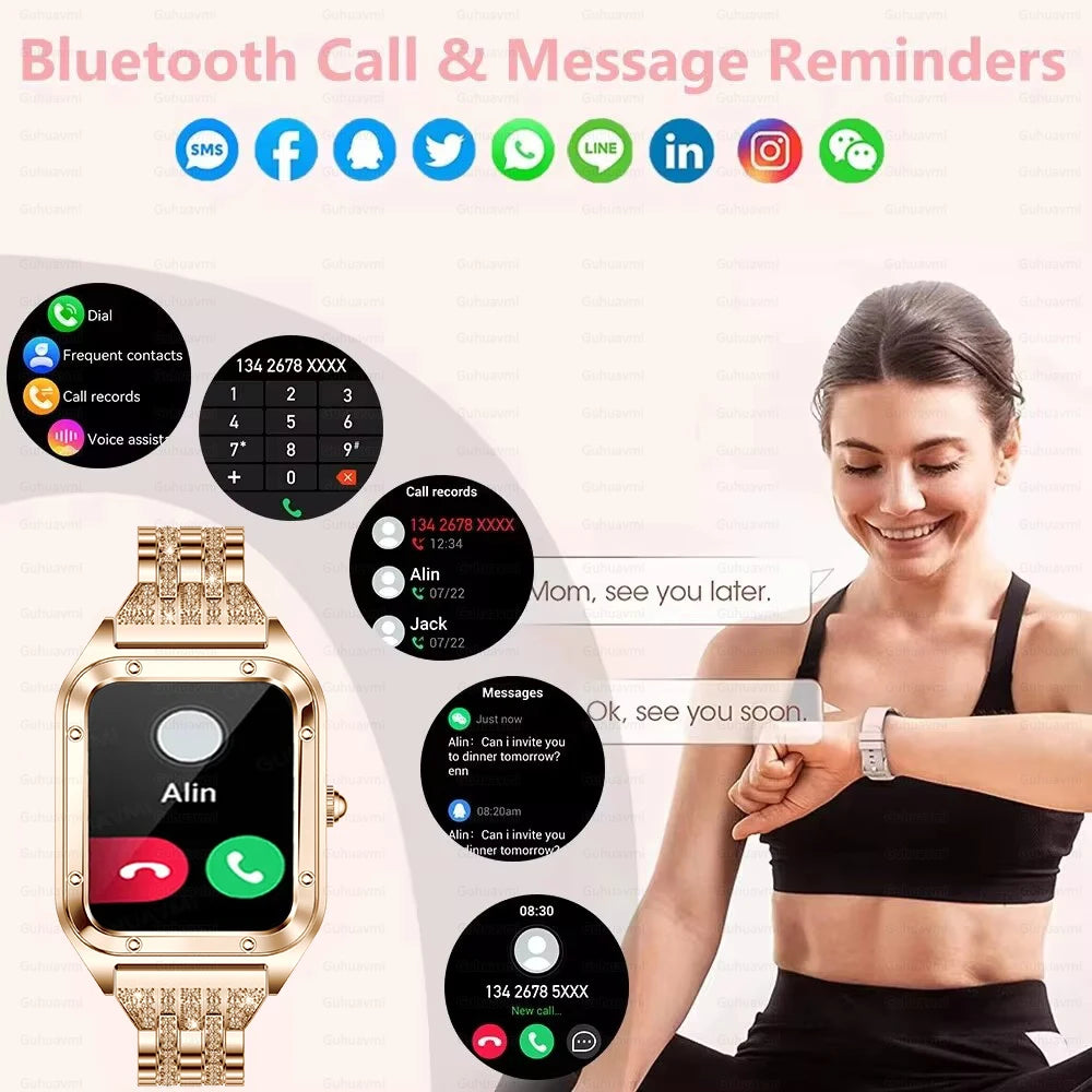 Sylphine® – Ultra Thin Luxury Smartwatch for Women | Full Touch, Heart Rate, Waterproof, Fitness & Wellness Tracker