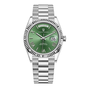 Valverra® – Luxury Enamel Dial Automatic Watch for Men | AR Sapphire Crystal, Classic President Style, Mechanical Movement