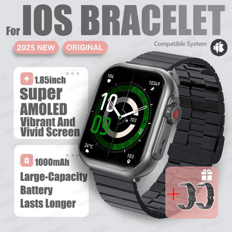 Nexoria® – Unisex Smartwatch with 1.85" AMOLED | Full Touch, Bluetooth Call, IP68 Waterproof, Sleek & Modern Design