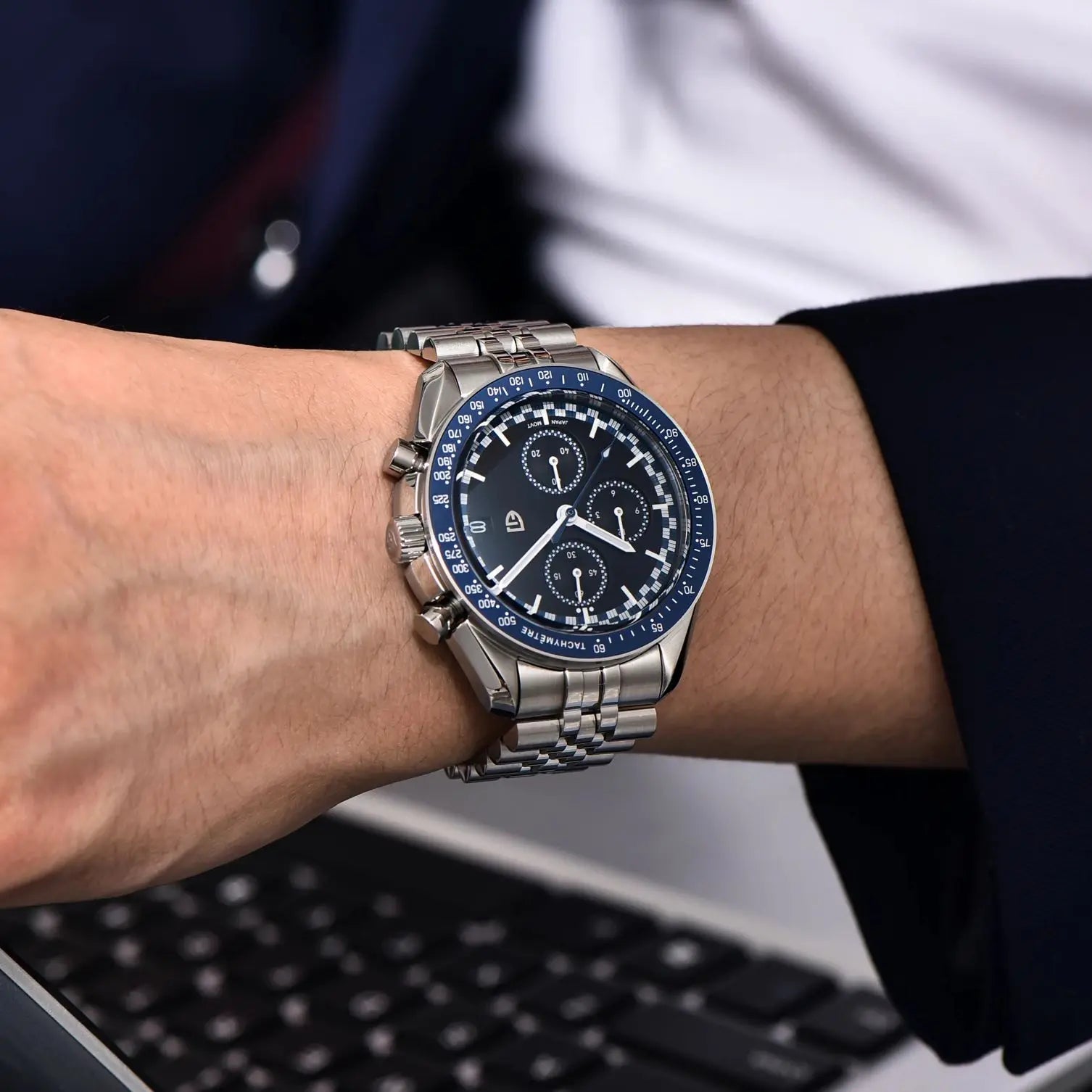 Pagaro Style® – Racing Chronograph Sport Quartz Men’s Watch, Japan VK67 Movement, AR Sapphire Crystal